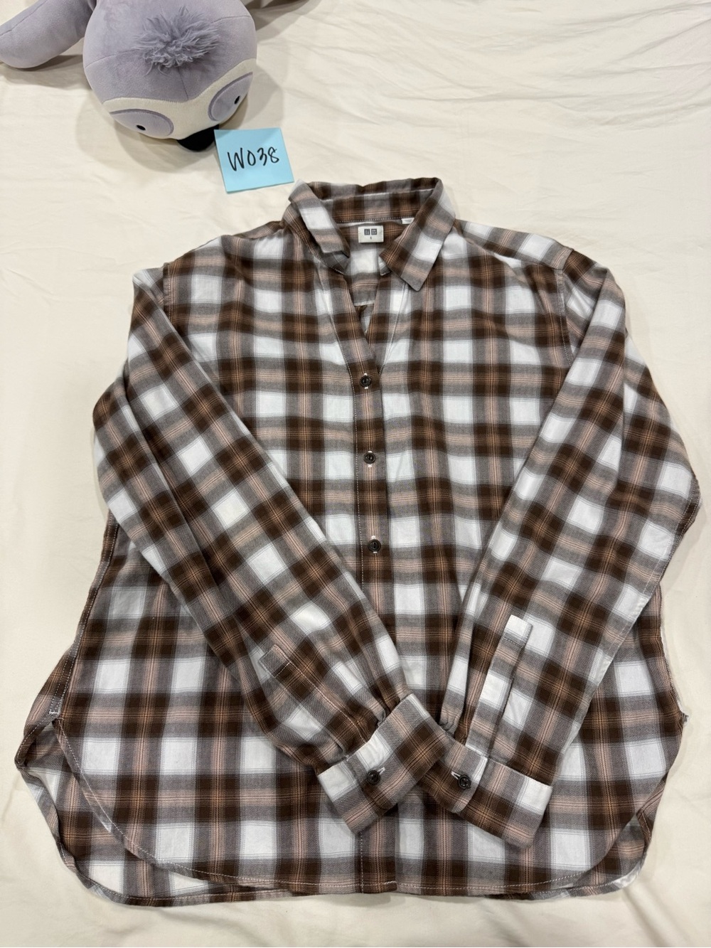 Uniqlo Soft Brushed Plaid Long Sleeve Shirt